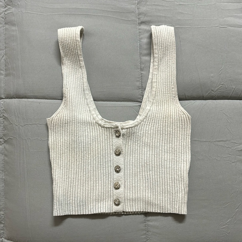 Meshki white crop top